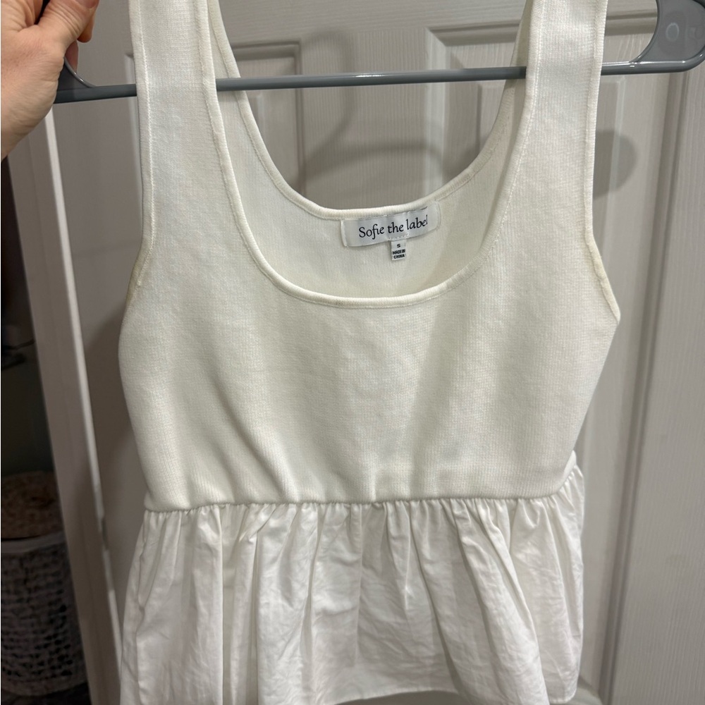 Sofie the Label Cream Peplum Tank Top